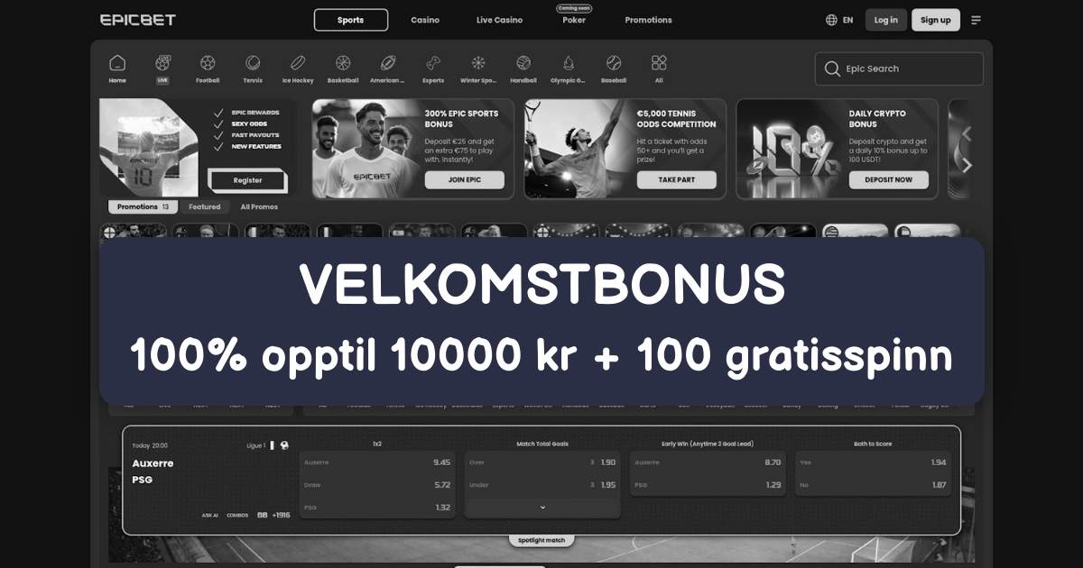 Epicbet Casinon - Norge's Rask Utbetaling Casino